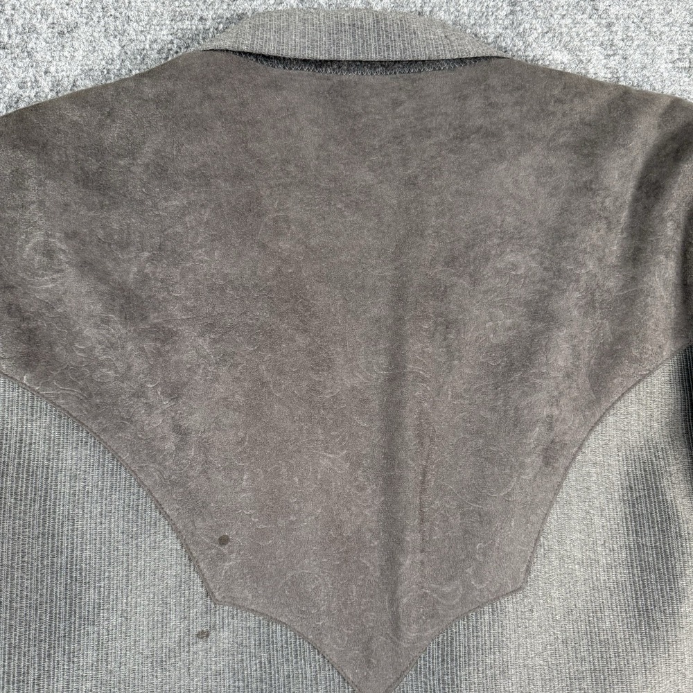 Vintage Silverado Western Blazer Mens 44 Suede Yoke Cowboy Sport Coat Gray USA - Picture 11 of 12